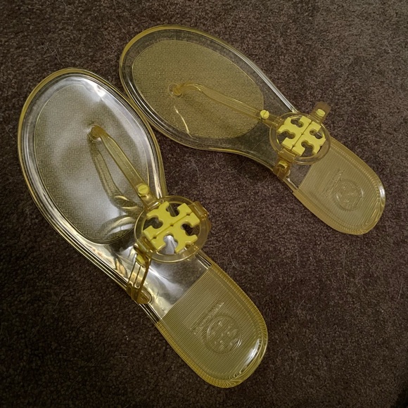 NWT/BNIB Tory Burch Mini Miller Jelly Thong Sandal, Yellow - Picture 1 of 4